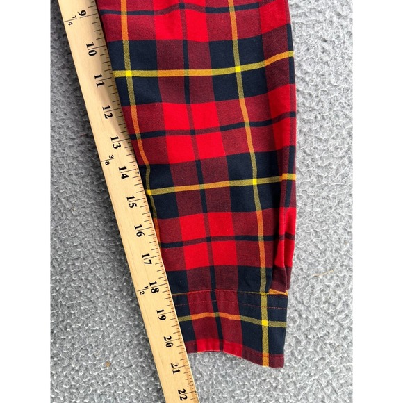 RALPH LAUREN Classic Fit Flannel Shirt Men Large Windowpane Plaid‎ Button Down - Picture 13 of 16